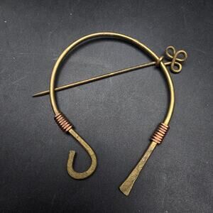 Mixed Metal Brass Copper Fibula Penannular Brooch Celtic Slavic